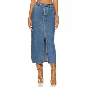 ROLLA'S Blue Denim Midi Skirt